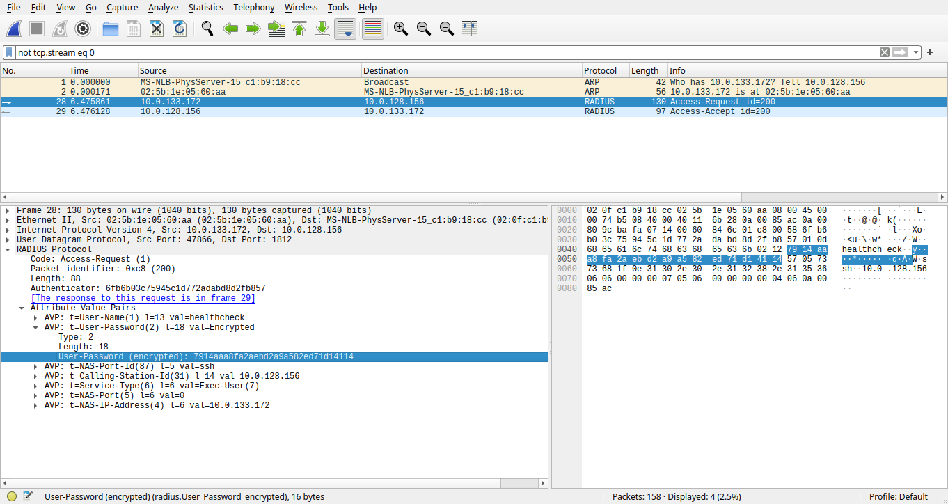 Packages without TCP stream